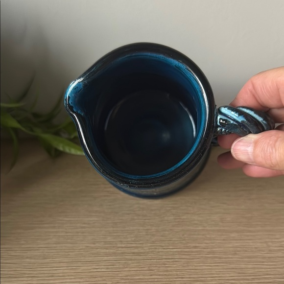 Handcrafted Blue Ceramic Pitcher - Picture 5 of 7